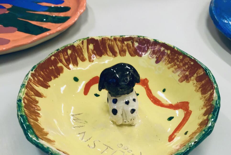 Mueslischale mit Hundefigur
